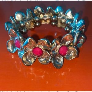 Floral Gold Statement Bracelet